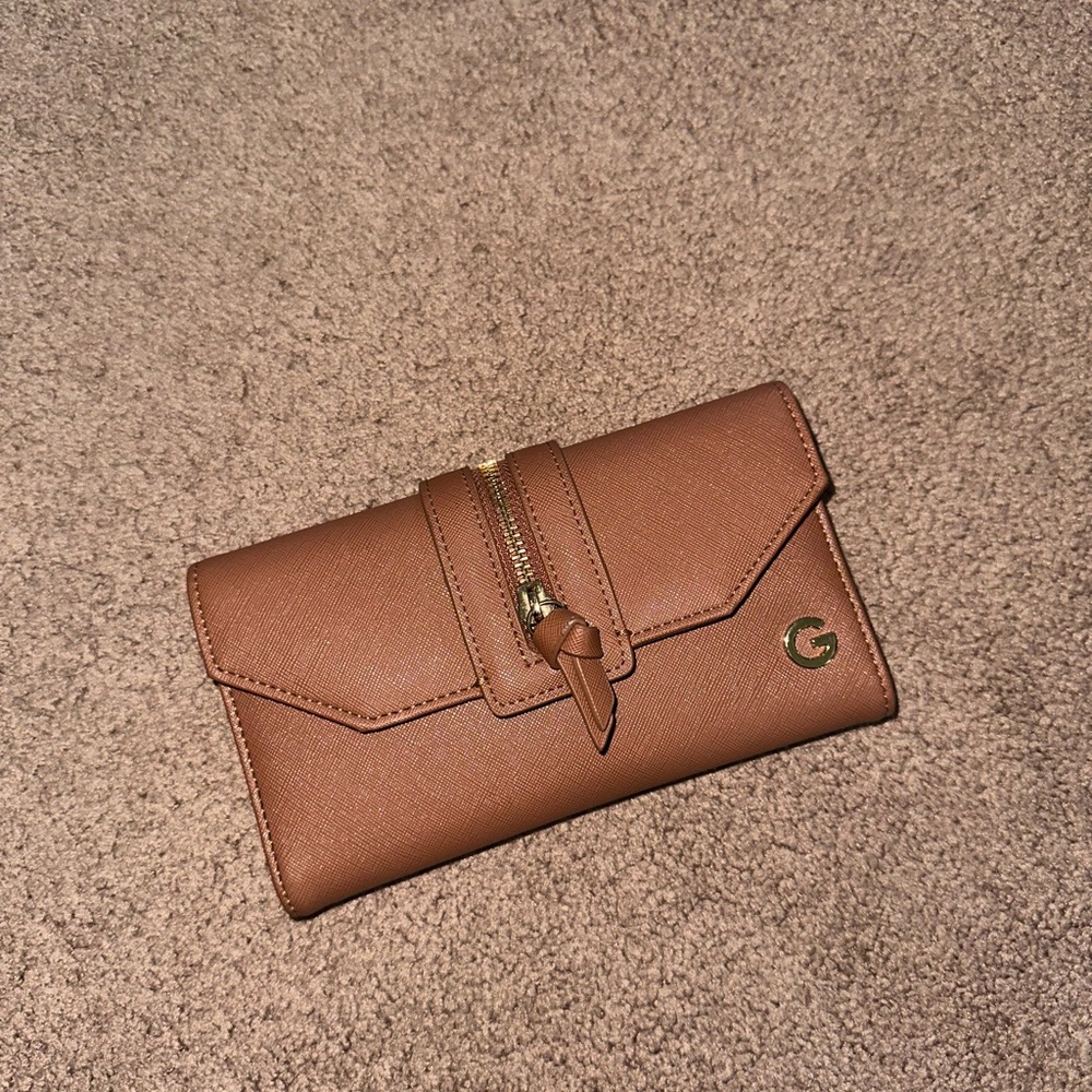 G by Guess brown wallet clutch